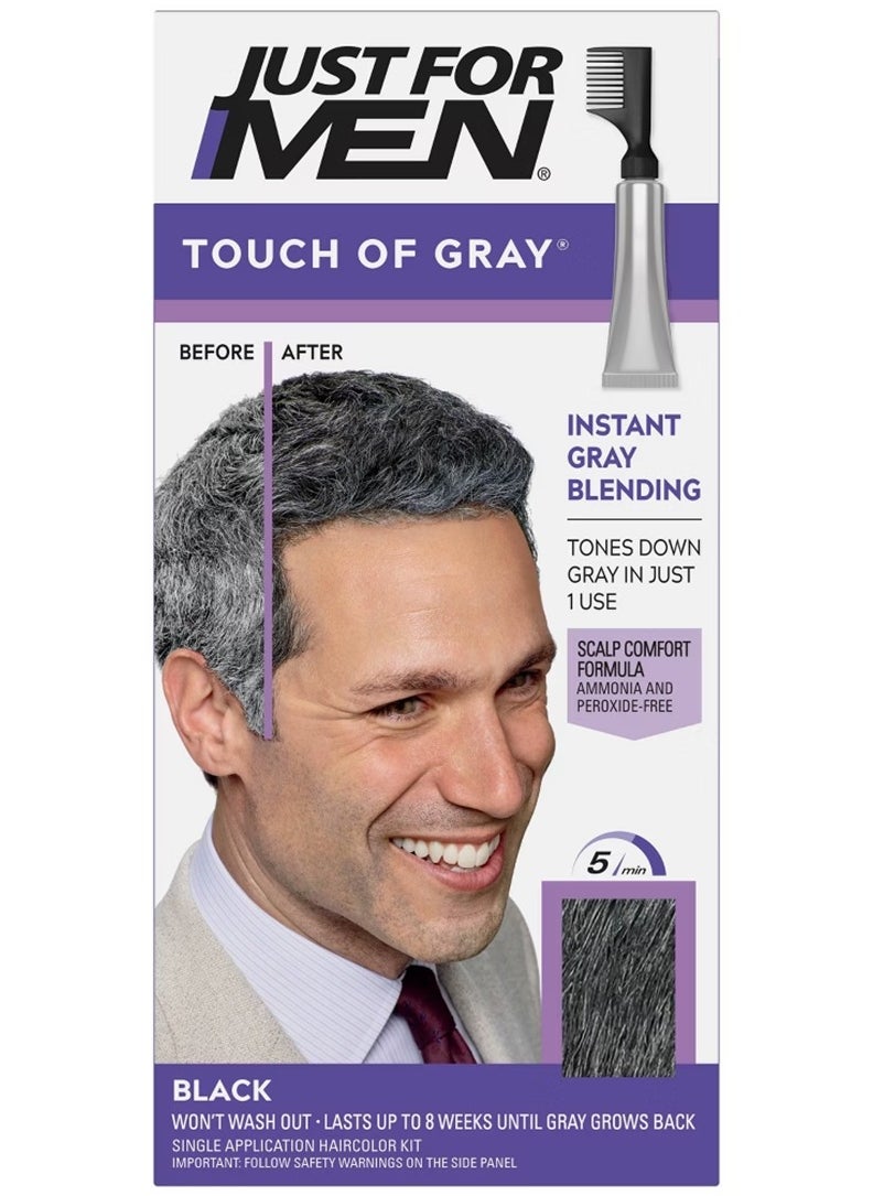 Just For Men - Touch of Gray, Hair Coloring with Comb Applicator,  Black - Image 1