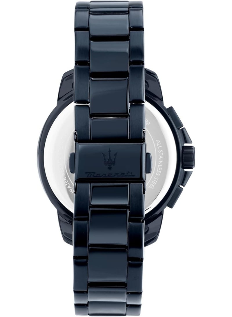 مازيراتي ساعة رجالية مايستراتي سكسيسو 44 ملم بميناء أسود وحزام أسود - Image 3