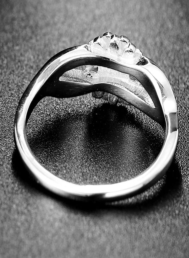 Jude Jewelers Stainless Steel Hammered Sun Flower Style Wedding Engagement Statement Promise Anniversary Holiday Ring (Silver, 7) - Image 5