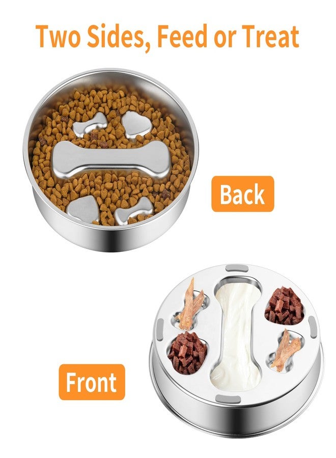Novery Slow Feeder Dog Bowl - 2 Cups Stainless Steel Dog Slow Feeder Food Bowl, Metal Non-Slip Lick Plate,Puppy or Cat Food Holder,Pet Supplies,Puzzle Maze Dish for Medium Sized Breeds - Image 5