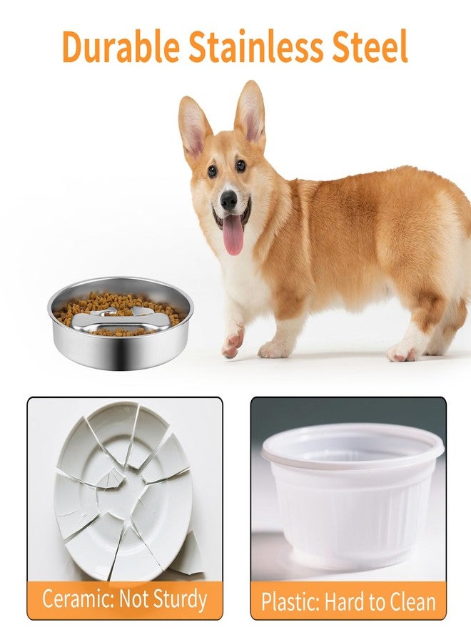 Novery Slow Feeder Dog Bowl - 2 Cups Stainless Steel Dog Slow Feeder Food Bowl, Metal Non-Slip Lick Plate,Puppy or Cat Food Holder,Pet Supplies,Puzzle Maze Dish for Medium Sized Breeds - Image 4