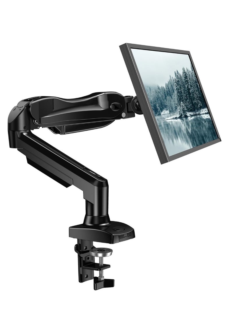 HUANUO - Ergonomic Monitor Stand VESA Mount Single Monitor Mount, 13 To 32 Inch Gas Monitor Arm, Adjustable Stand, Vesa Mount With Clamp And Grommet Base Fits 4.4 To 19.8lbs LCD Computer Monitors HNSS6 - Image 1