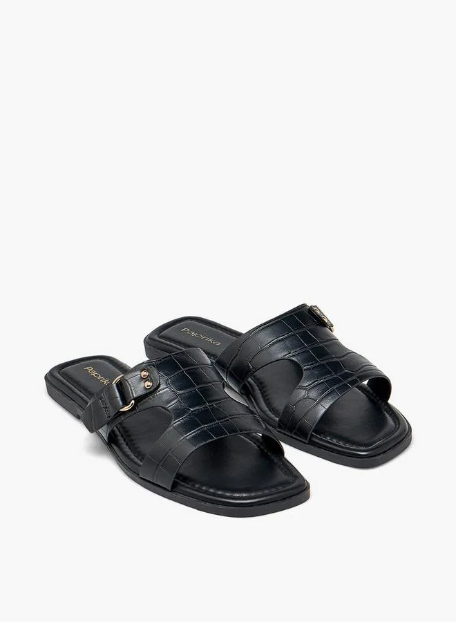 بابريكا Women Buckle Accent Flat Sandals
