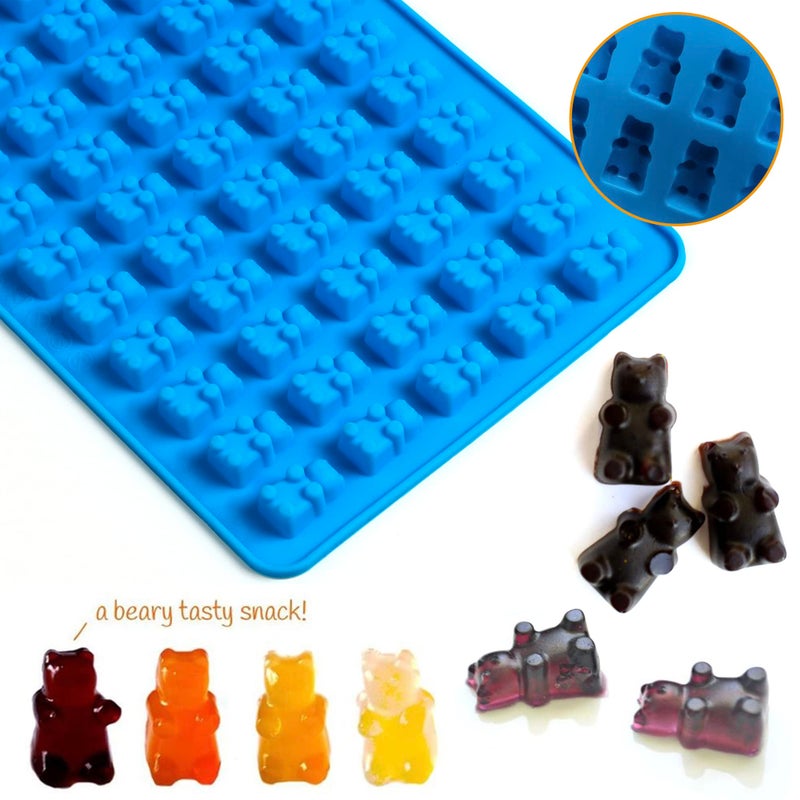 Sidosir 4Pcs Gummy Candy Bear Molds, Non-stick Silicone Chocolate Mold for Dinosaur, Donut, Heart, Silicone Candy Molds with 2 Droppers - Image 2