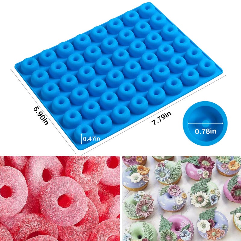 Sidosir 4Pcs Gummy Candy Bear Molds, Non-stick Silicone Chocolate Mold for Dinosaur, Donut, Heart, Silicone Candy Molds with 2 Droppers - Image 5