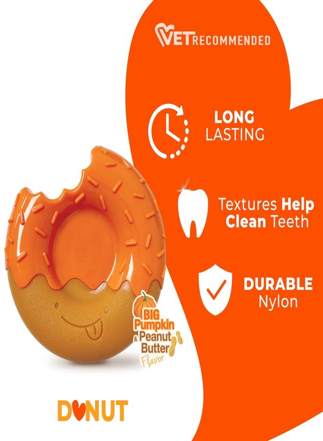 نيلابون لعبة مضغ الكلاب Nylabone Limited Edition بمناسبة عيد الميلاد السبعين على شكل دونات، ألعاب متينة وقوية للكلاب التي تمضغ بقوة، بنكهة اليقطين وزبدة الفول السوداني، حجم كبير - حتى 50 رطلاً (قطعة واحدة) - Image 3