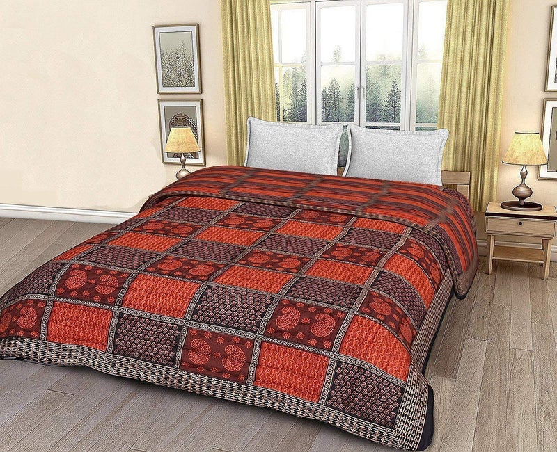 DEILYVERY Pure Cotton Jaipuri Razai Traditional Sanganeri Print Light Weight razai Double Bed QuiltBlanket 85 x Inch X 100 Inch MultiColor Dabu Double - Image 5