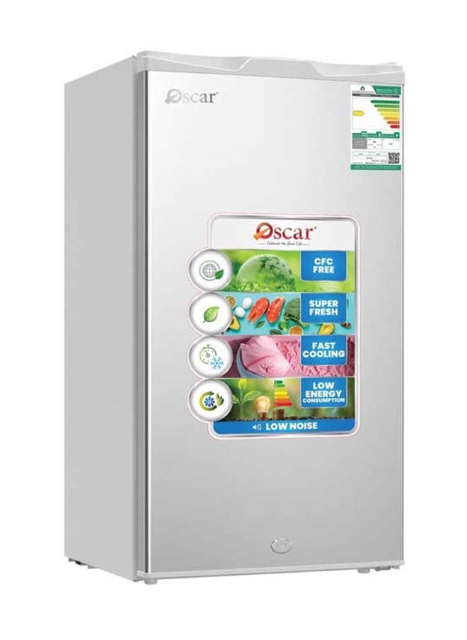 Oscar - Oscar Mini Bar Refrigerator Single Door 3.1 Cubic Feet 89 Liters R600A Annual Energy Consumption 121 kWh, Silver Color, Model OR120DS - Image 1