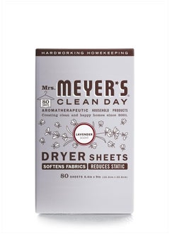 Mrs. Meyer's Clean Day Dryer Sheets, Lavender, 80 ct