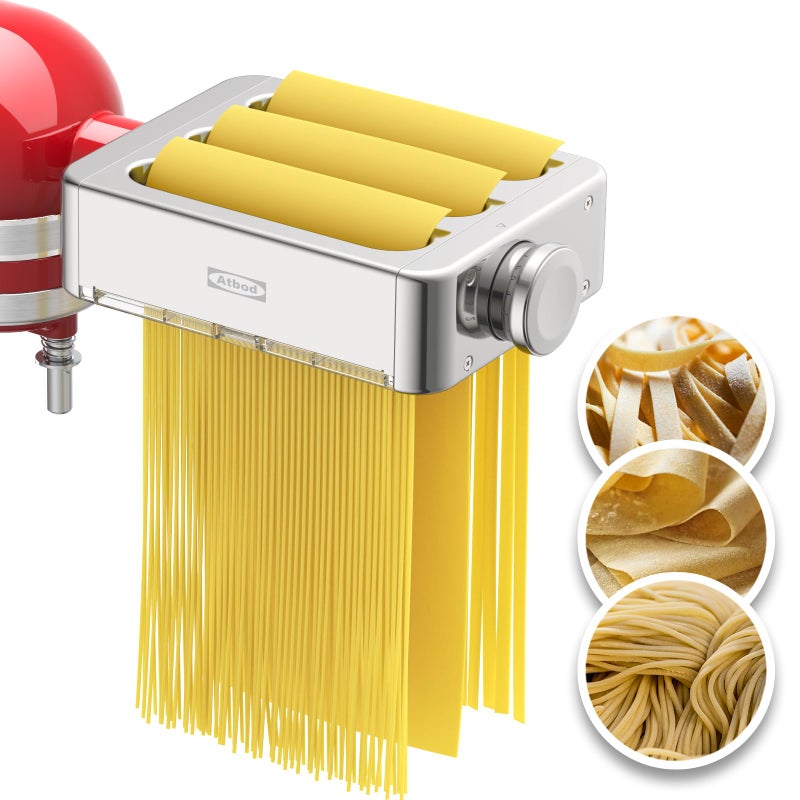 Atbod All Metal Pasta Attachment 3 In 1 Set For Kitchenaid Stand Mixer - Image 1