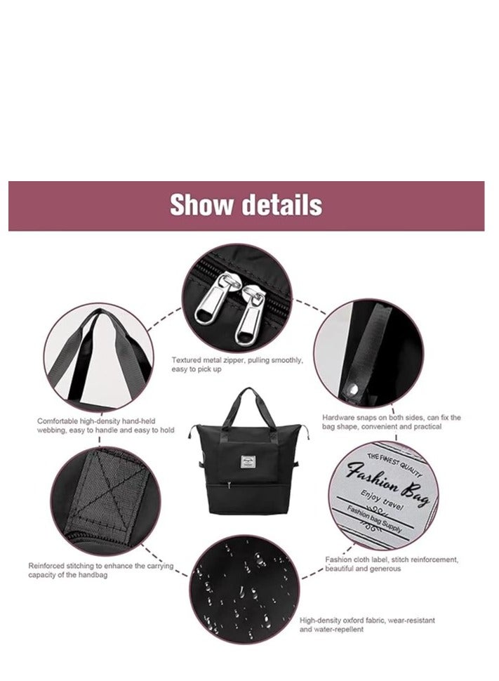 Cool Baby Upgraded Large Capacity Foldable Duffel Bag, Collapsible Travel Bag, Portable Travel Bag, Lightweight, Waterproof, Oxford Cloth for Sports, Gym, Vacation - Image 2