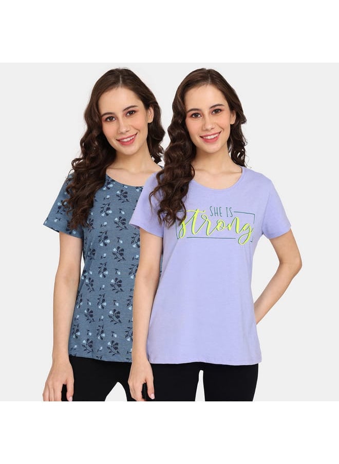 zivame Set of 2 - Zivame Printed T-shirt with Short Sleeves  - Image 1
