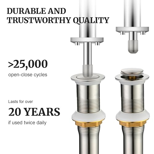 Ultimate Unicorn Pop up Sink Drain Stopper for Bathroom Vessel Vanity Sink Art Basin Brushed Nickel, Small Cap Without Overflow, Metal Pop-up Drain Strainer with Detachable Basket Stopper - Image 5