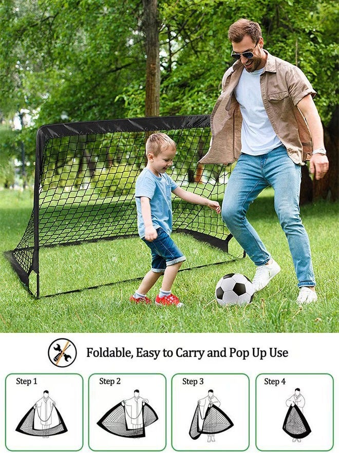 founder Soccer Goals for Backyard, Portable Soccer Net Set of 2, 4 x 3 inch Indoor Pop Up Soccer Goal, Soccer Training Equipment with 8 Training Cones, Carry Bag and Soccer Ball  - Image 5