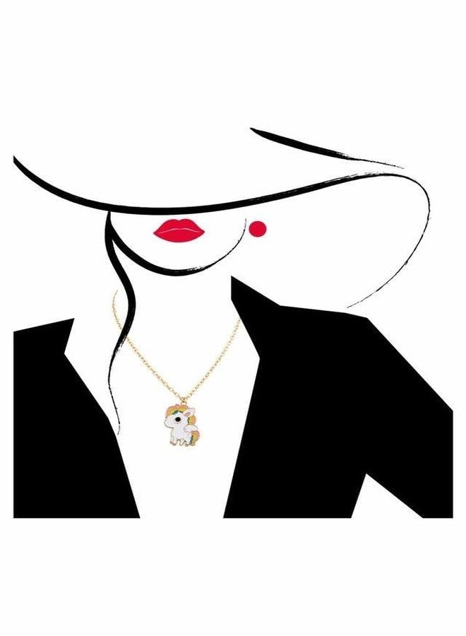 Pinapes “Kids Unicorn Pendant Necklace, Rainbow Enamel Charm on Gold‑Tone Chain” - Image 4