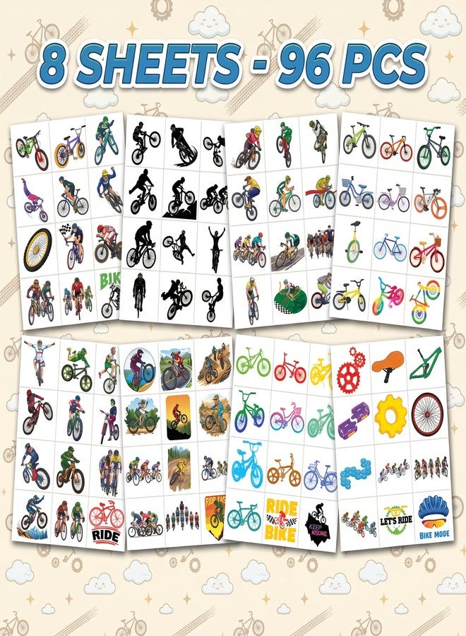 91TATTOOS 96 PCS Bike Temporary Tattoos for Kids - Image 3