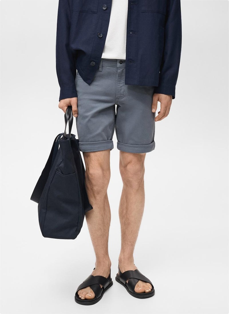 Mango Man - Slim Fit Cotton Bermuda Shorts - Image 1