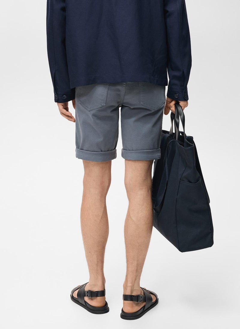 Mango Man - Slim Fit Cotton Bermuda Shorts - Image 1
