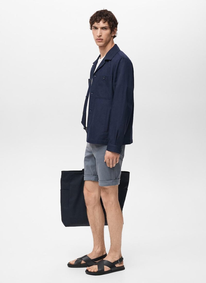 Mango Man - Slim Fit Cotton Bermuda Shorts - Image 1