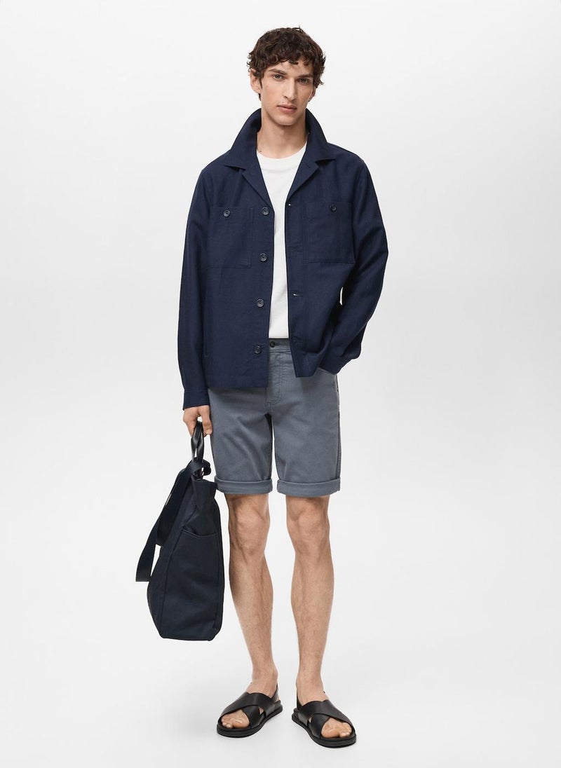 Mango Man - Slim Fit Cotton Bermuda Shorts - Image 1