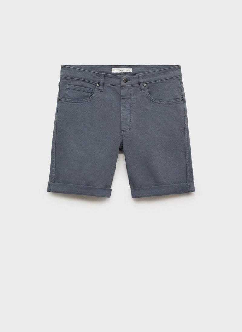 Mango Man - Slim Fit Cotton Bermuda Shorts - Image 1