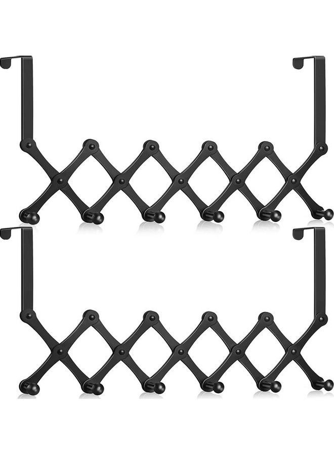 2-Pack Oven Retractable Door Hanger with 6 Hooks Black - Image 1