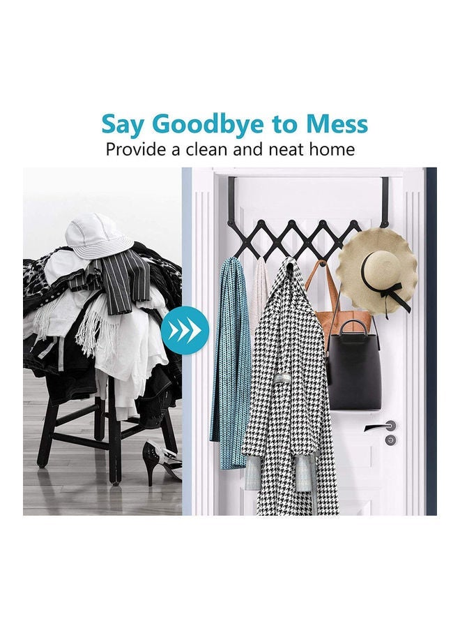 2-Pack Oven Retractable Door Hanger with 6 Hooks Black - Image 2