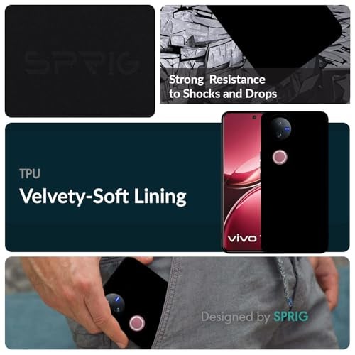 SPRIG Compatible with VIVO T4R 5G TPU Basic Premium Back Cover Case Drop Tested Shock Proof for Boys and Girls with Camera Protection (Black) - Image 2