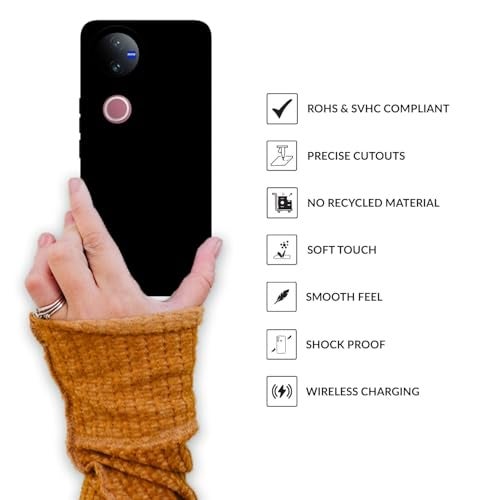 SPRIG Compatible with VIVO T4R 5G TPU Basic Premium Back Cover Case Drop Tested Shock Proof for Boys and Girls with Camera Protection (Black) - Image 4