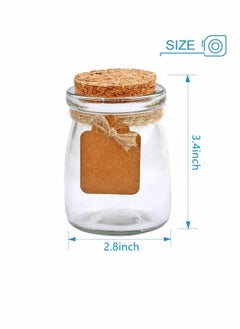 KASTWAVE Small Glass Decorative Bottles With Cork Lids - 10pc, 3.4oz Mini Mason Jar for Wedding Favors, Apothecary, DIY Arts Crafts w/Personalized Label Tags & String  - Image 2