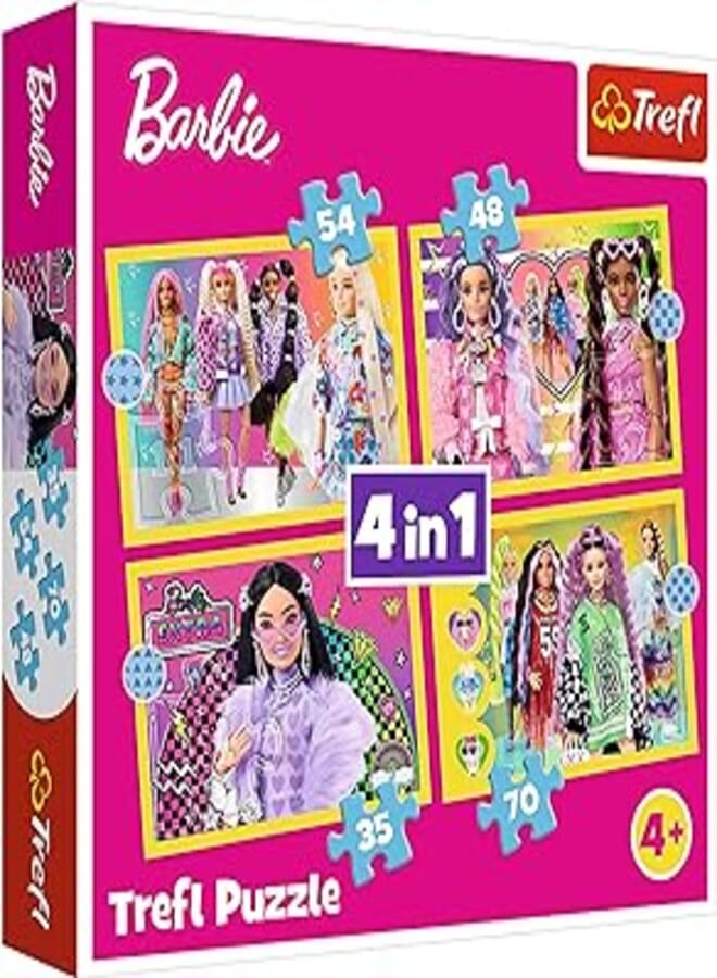 Trefl Puzzles - "4in1" - Happy world of Barbie/Mattel, Barbie 34626