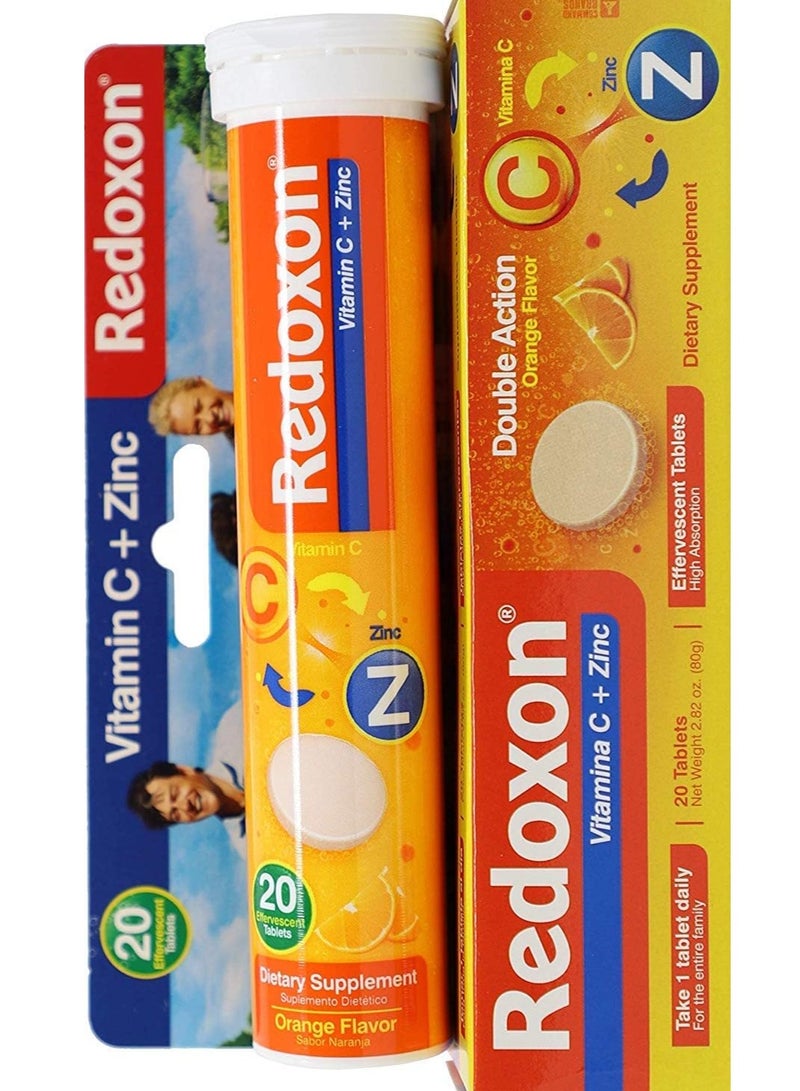 Redoxon أقراص فيتامين سي الفوارة بنكهة البرتقال من ريدوكسون 20 حبة - Image 1