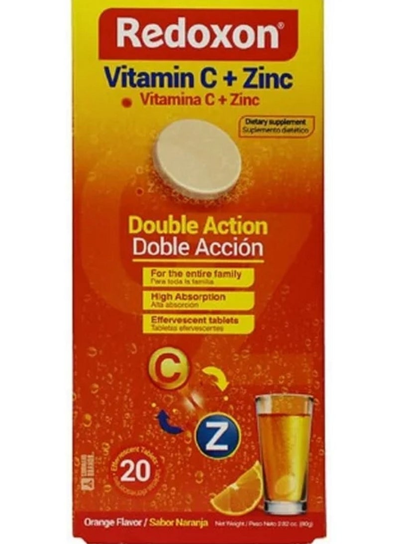 Redoxon أقراص فيتامين سي الفوارة بنكهة البرتقال من ريدوكسون 20 حبة - Image 2