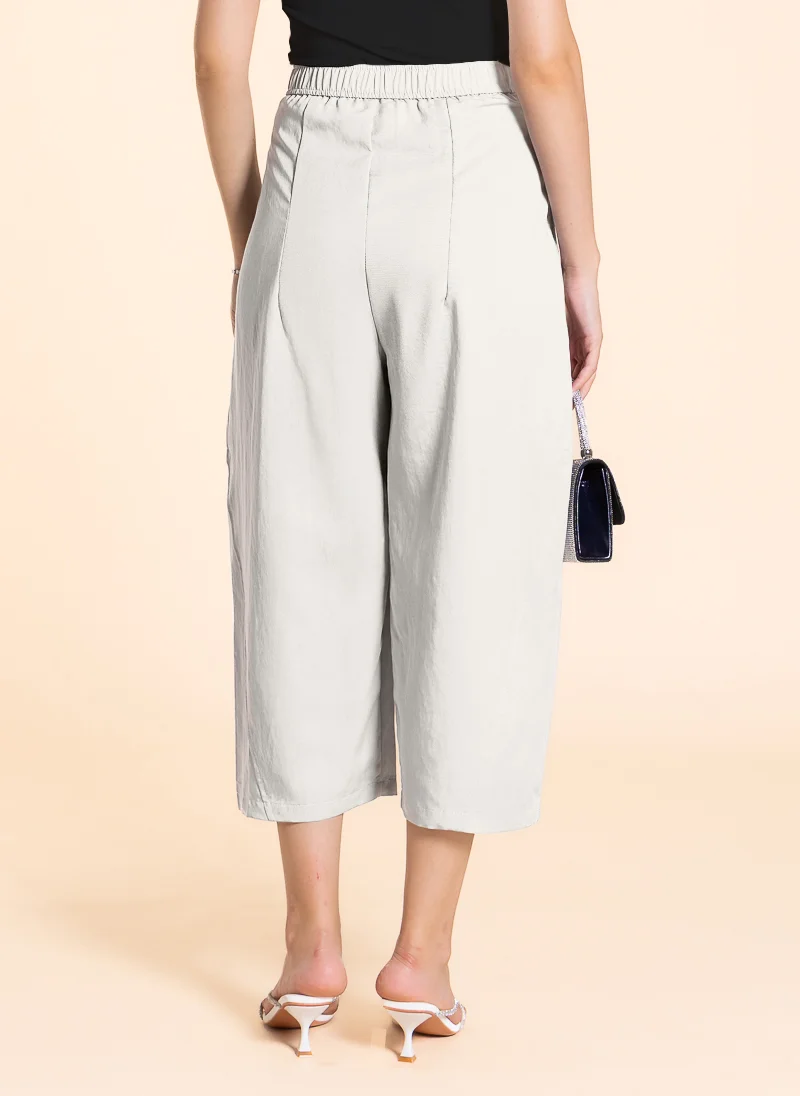 SHAPES CURVED LINEN BLEND TROUSERS