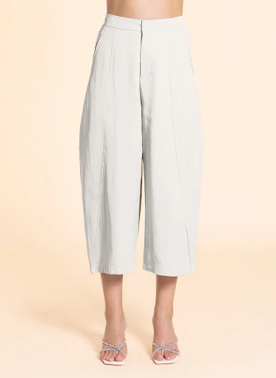 SHAPES CURVED LINEN BLEND TROUSERS