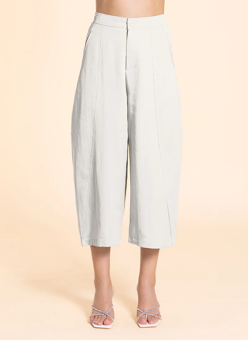 SHAPES CURVED LINEN BLEND TROUSERS