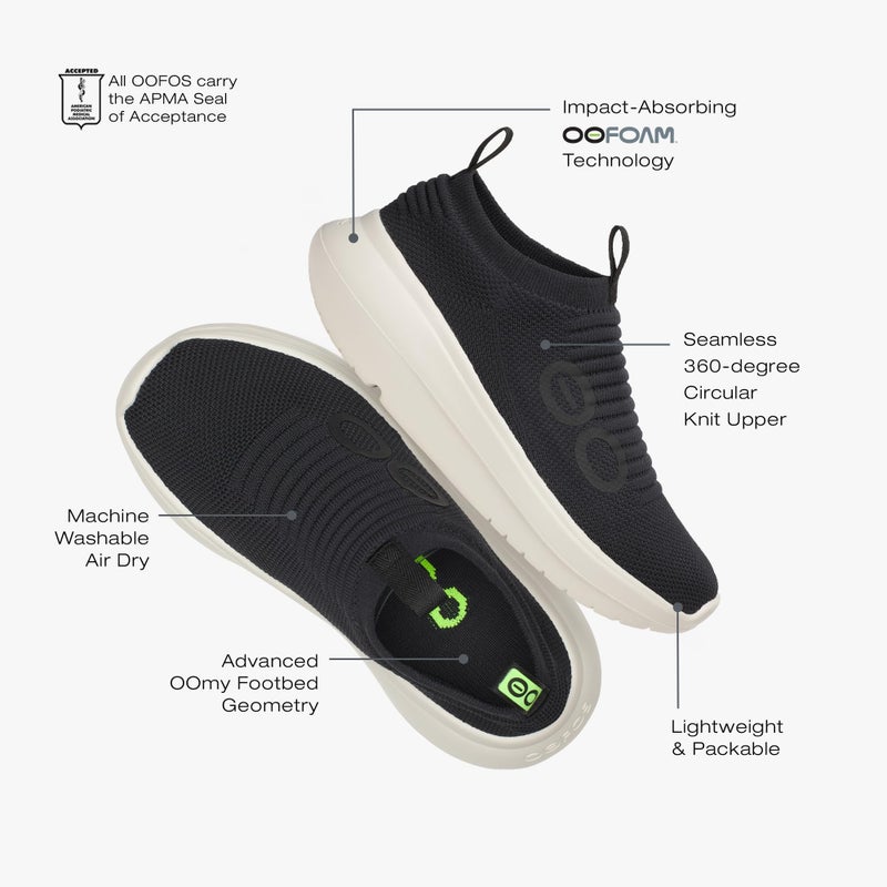 OOFOS OOmy Zen Recovery Shoe, Black - Womenâ€™s Size 8 - Image 5