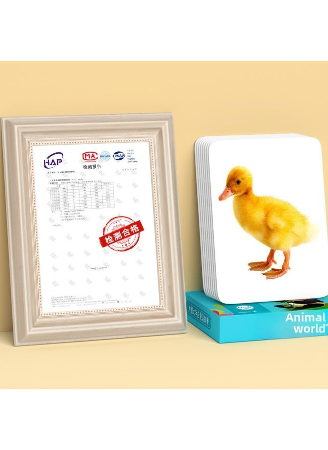 Generic - Animal Cognition Card Baby Early Education Infant Reading Figure Recognition Enlightenment Book One-Year-Old Children Literacy Flash Card Complete Set-Specifications:[size] Animals + Fruits + Vegetables + Traffic + Characters + Numbers (648 Graphic And Texts) - Image 1