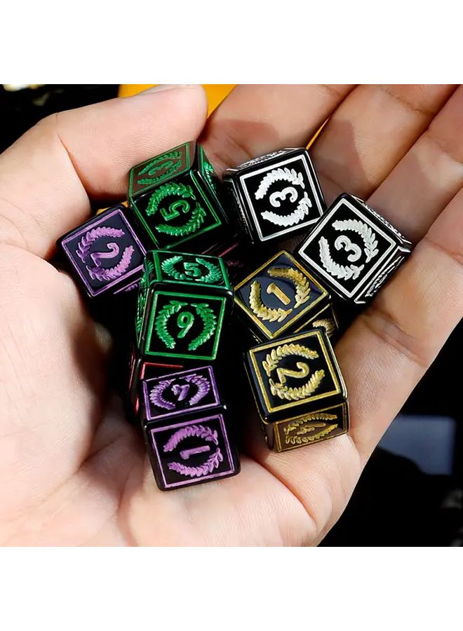 Red 6pcs Square Dice Set with Wheat Pattern Party Games Gift Bag - Image 5