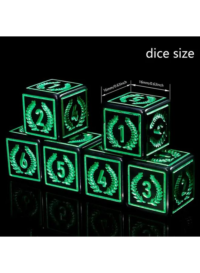 Red 6pcs Square Dice Set with Wheat Pattern Party Games Gift Bag - Image 4