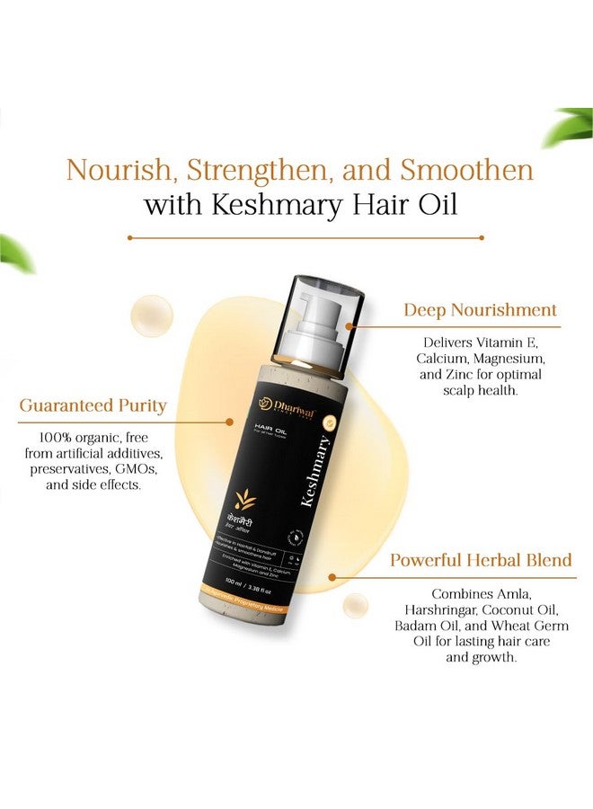 Dhariwal Ayurveda Keshmary Hair Oil 100 Ml | Ayurvedic Herbal Hair Oil | For Hair Growth & Hair Fall Control | 100% Natural Ayurvedic Formula | Anti-Grey & Nourishing | For Men & Women - Image 4