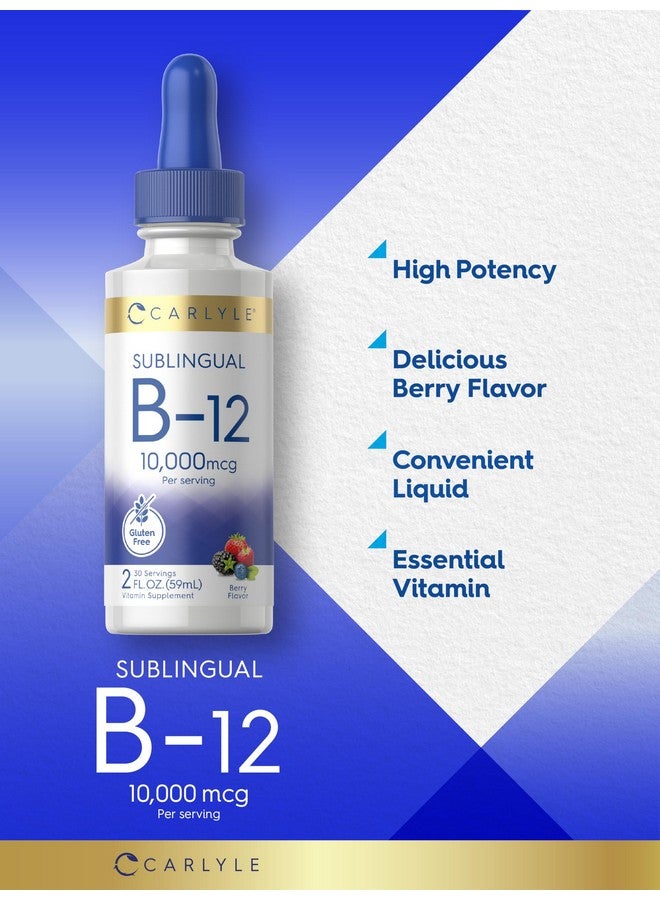 Carlyle كارلايل فيتامين ب12 تحت اللسان | 10,000 ميكروغرام | 2 أونصة سائلة | قطرات سائلة نباتية، خالية من الكائنات المعدلة وراثيًا، خالية من الغلوتين - Image 4