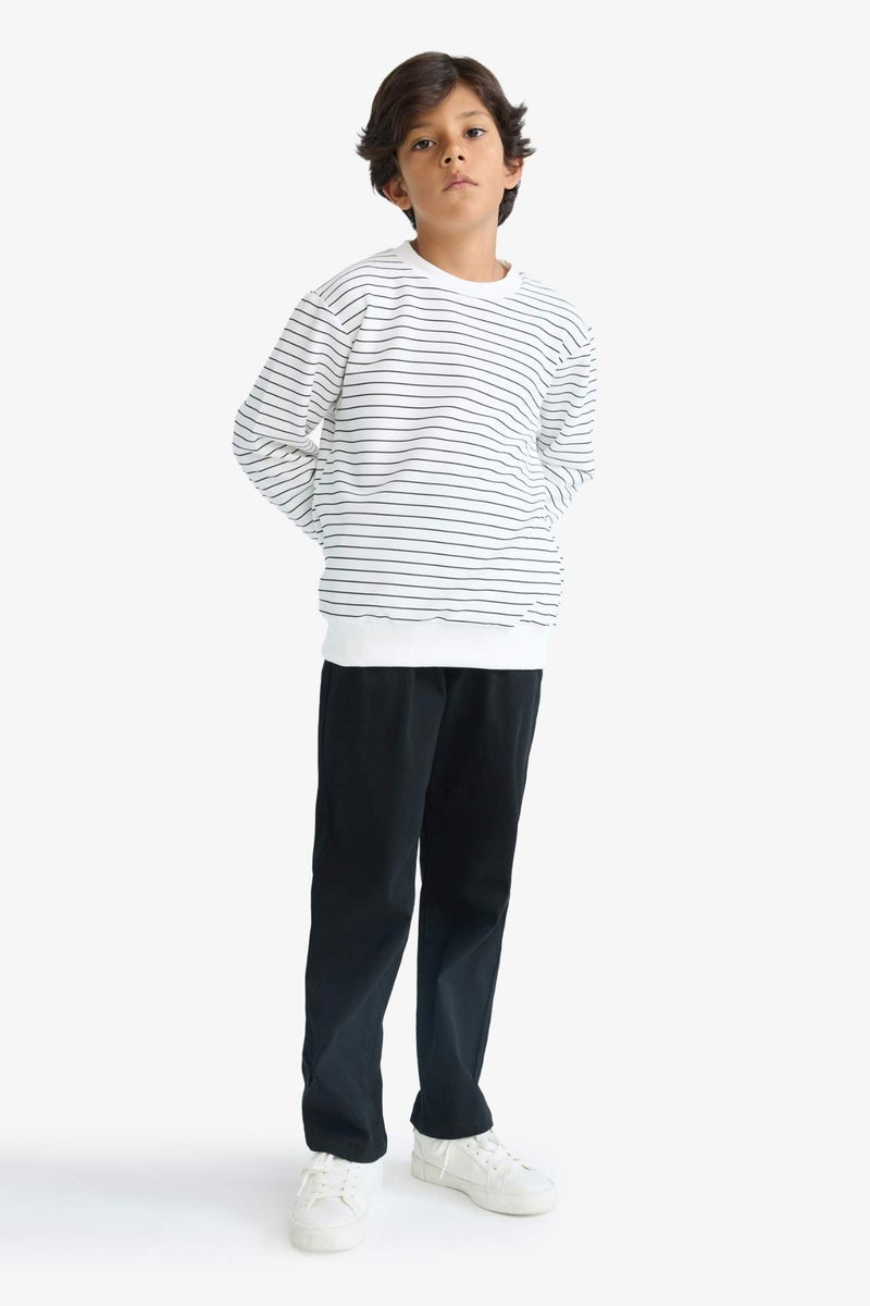 DeFacto Boy Crew Neck Striped Sweatshirt - Image 2