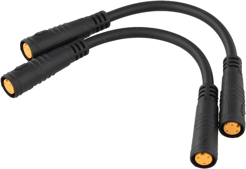 2-Pack 3-Pin Thumb Shifter Conversion Cable with M8 Connector, 132mm Waterproof ABS Extension Wire for E-Bike Display and Motor Controller, Black(Female to Male) - Image 2