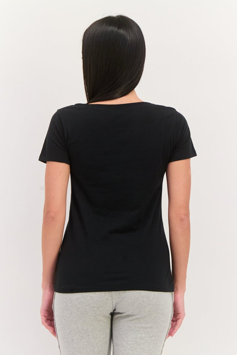 SKECHERS Women Sportswear Fit Short Sleeve Outdoor Top, Black Combo  - Image 3