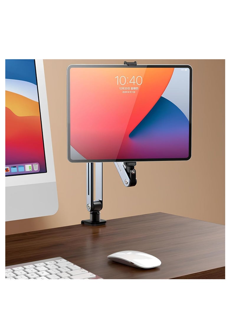 راكسوم حامل تابلت للمكتب، حامل ذراع قابل للطي من سبائك الألومنيوم، مشبكان قابلان للتعديل بزاوية 360 درجة، متوافق مع أجهزة iPad Pro/Air/Mini، iPhone، Samsung Galaxy Tabs، Kindle، أجهزة مقاس 4-13 بوصة - Image 4