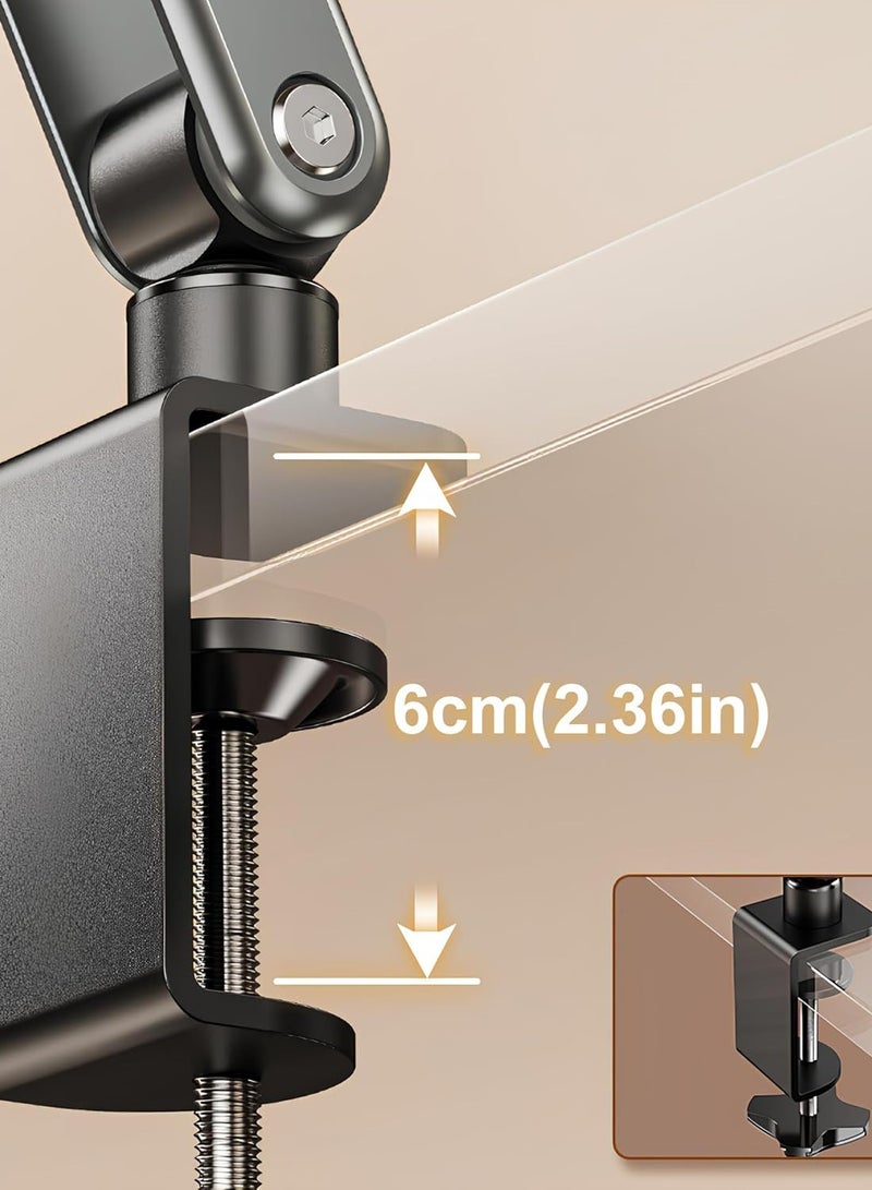 راكسوم حامل تابلت للمكتب، حامل ذراع قابل للطي من سبائك الألومنيوم، مشبكان قابلان للتعديل بزاوية 360 درجة، متوافق مع أجهزة iPad Pro/Air/Mini، iPhone، Samsung Galaxy Tabs، Kindle، أجهزة مقاس 4-13 بوصة - Image 3