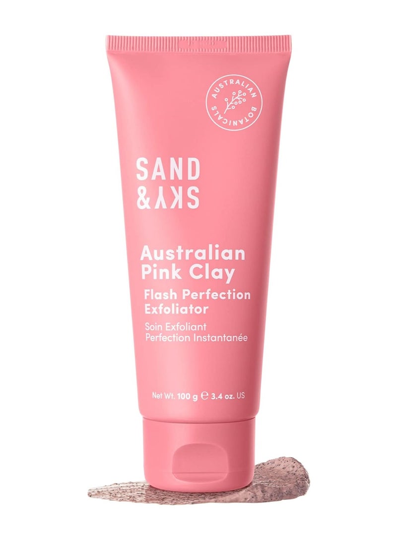 Sand & Sky Flash Perfection Face Exfoliator Treatment Face Scrub Australian Pink Clay Face Cleanser and Exfoliaing Face Wash with Bamboo Macadamia Rosehip Grapeseed Oil  - Image 1