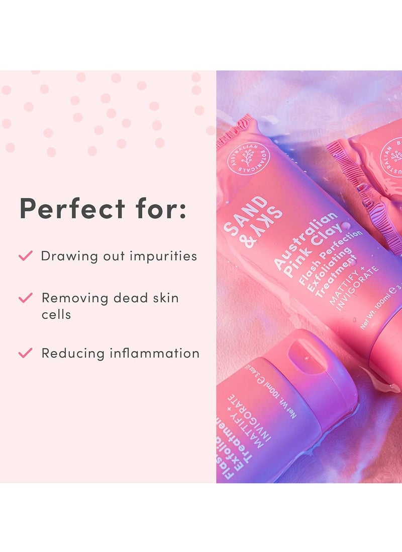 Sand & Sky Flash Perfection Face Exfoliator Treatment Face Scrub Australian Pink Clay Face Cleanser and Exfoliaing Face Wash with Bamboo Macadamia Rosehip Grapeseed Oil  - Image 4