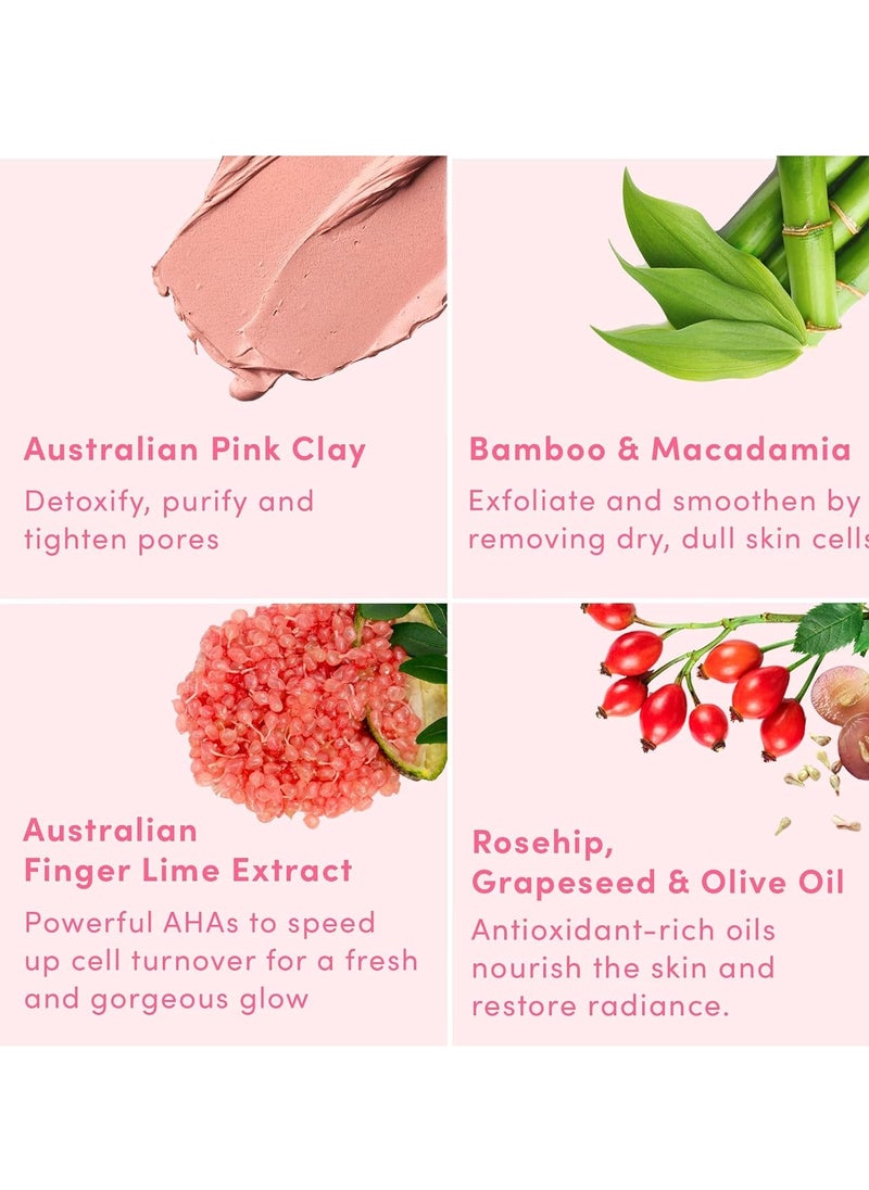 Sand & Sky Flash Perfection Face Exfoliator Treatment Face Scrub Australian Pink Clay Face Cleanser and Exfoliaing Face Wash with Bamboo Macadamia Rosehip Grapeseed Oil  - Image 5